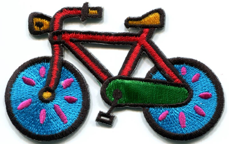 TKPatch Lot of 5 Bicycle Retro Bike Cycle Cyclist 70s Kids Fun Embroidered Appliques Iron-on Patches - Image 5